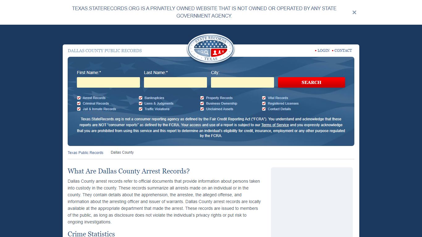 Dallas County Arrest, Court, and Public Records | StateRecords.org